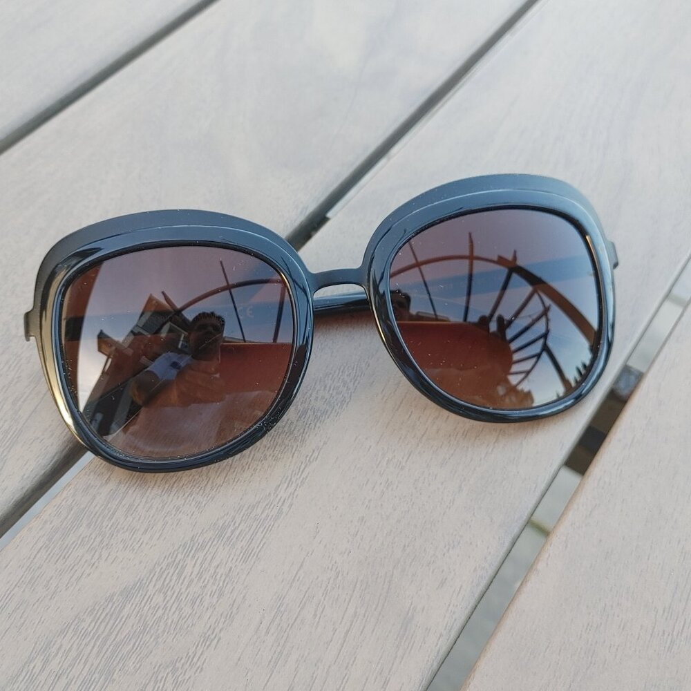 Emporio Armani Black Sunglasses with Gradient Brown Lenses - EA2058